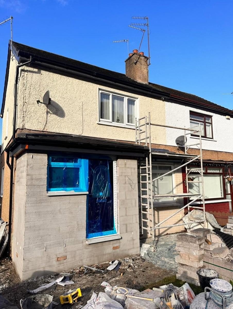New porch and rear extension, whole house re-dashed, before we started