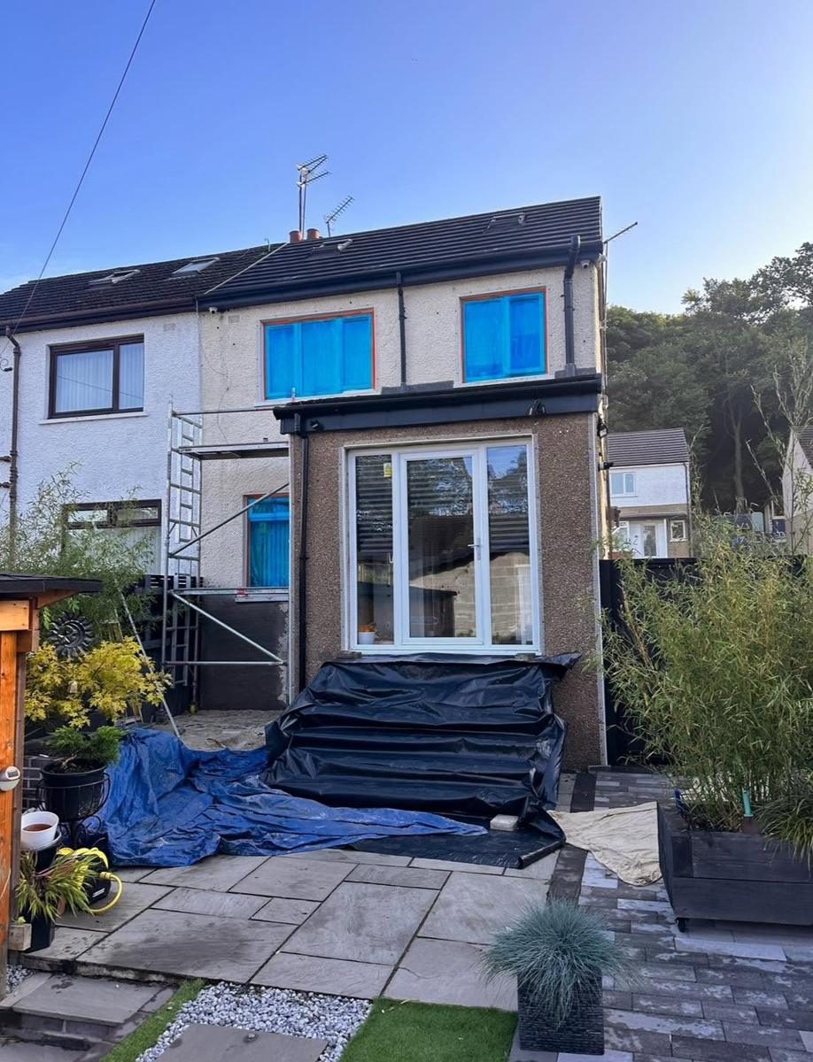 New porch and rear extension, whole house re-dashed, before we started