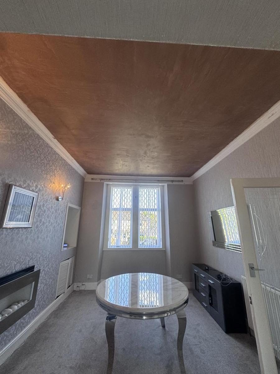 Cracked bedroom ceiling put right